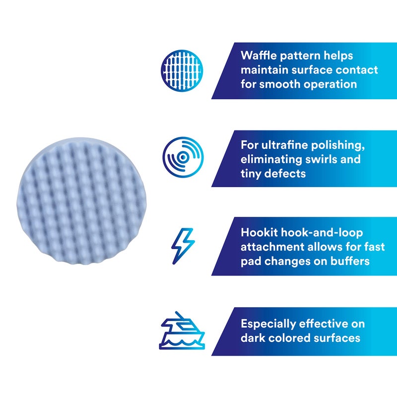 Perfect-It 3M 05733 Perfect It Ultrafine Polishing Pad, 8 inch , blue - Image 3